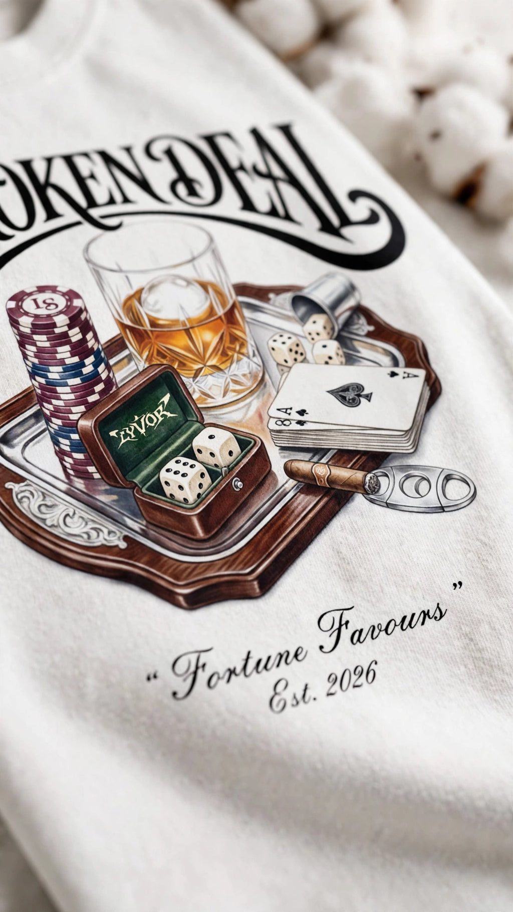 BROKEN DEAL WHITE OVERSIZED T-SHIRT