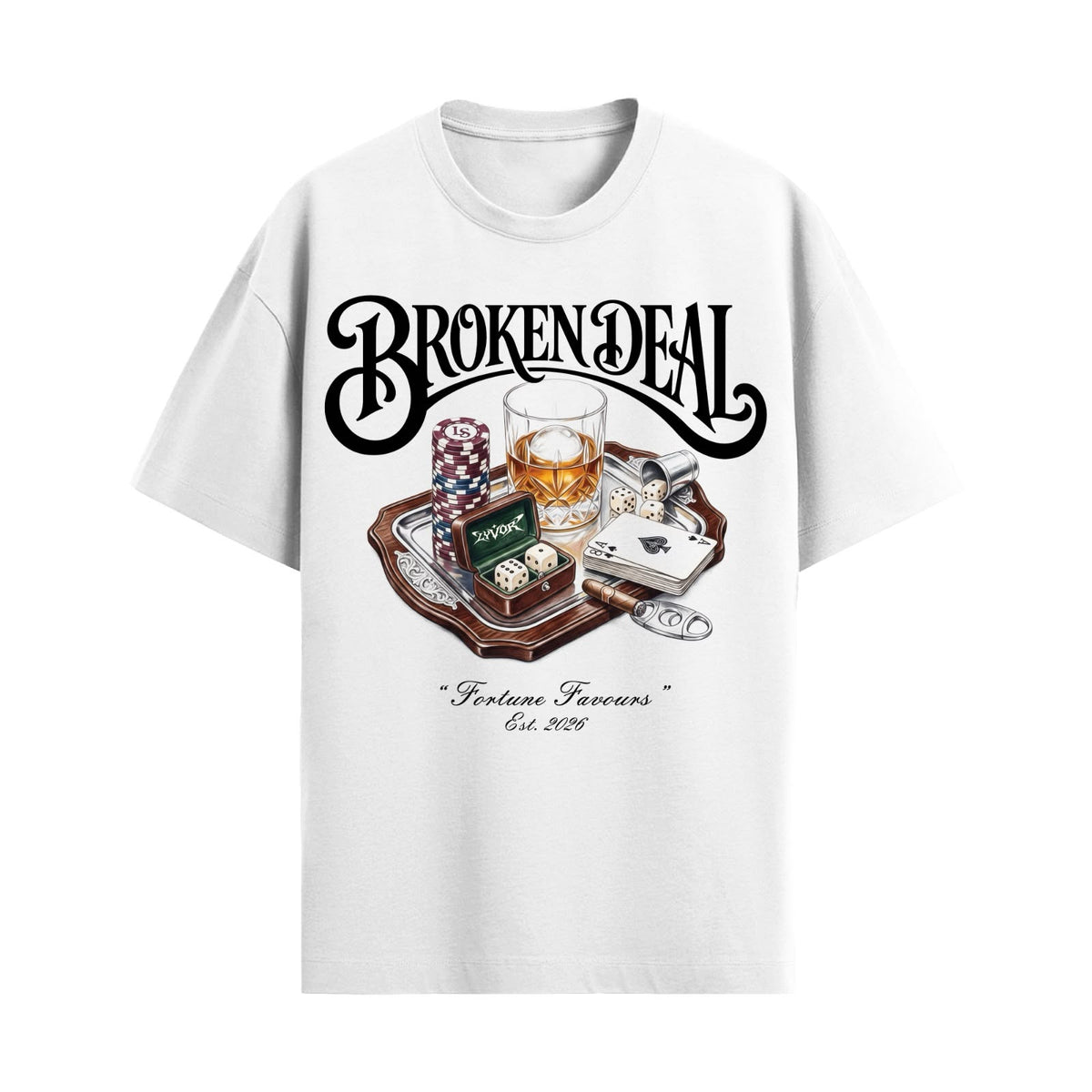 BROKEN DEAL WHITE OVERSIZED T-SHIRT