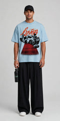 SIGNATURE SKY BLUE OVERSIZED T-SHIRT