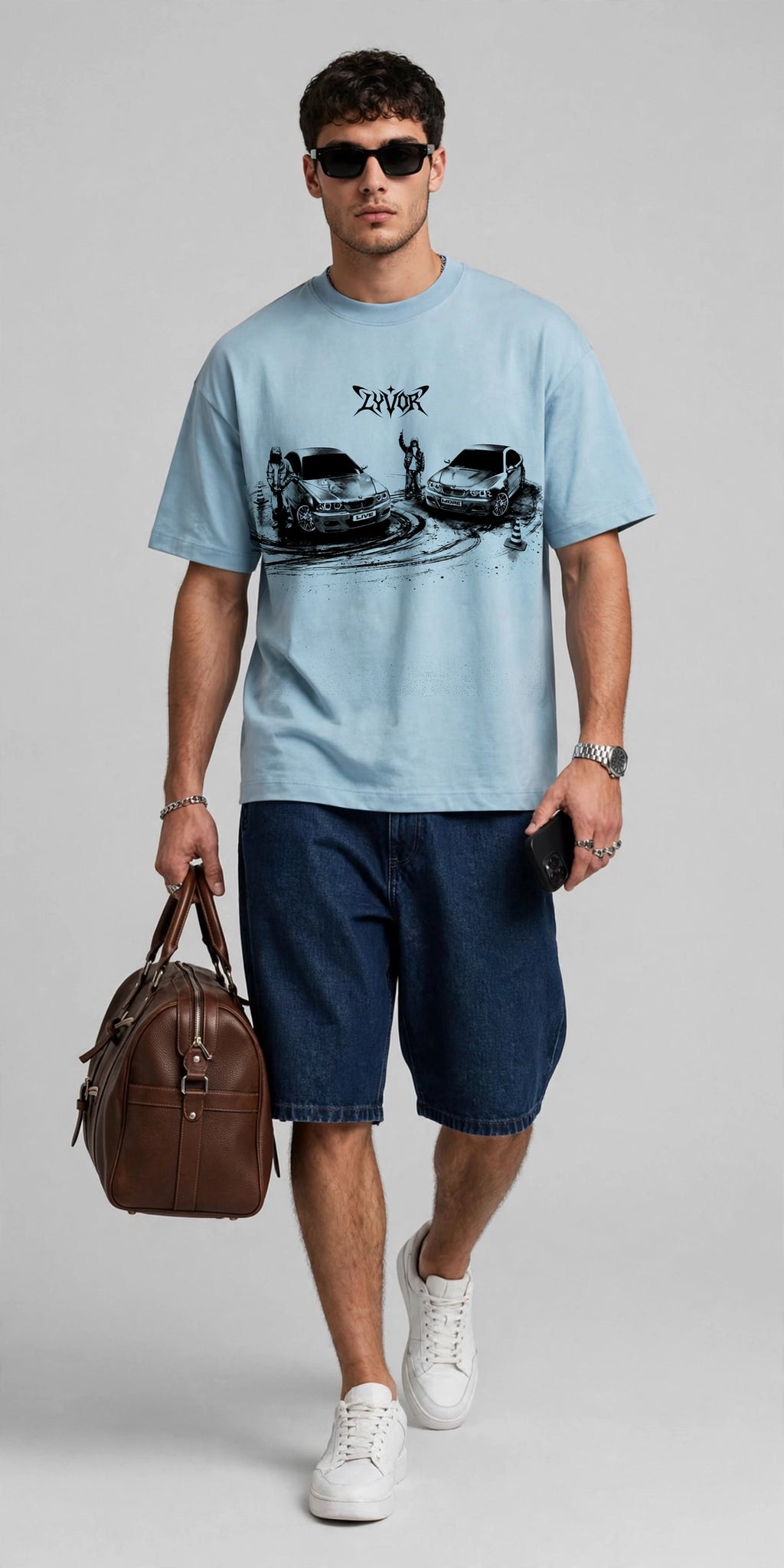 DRIFTING SKY BLUE OVERSIZED T-SHIRT