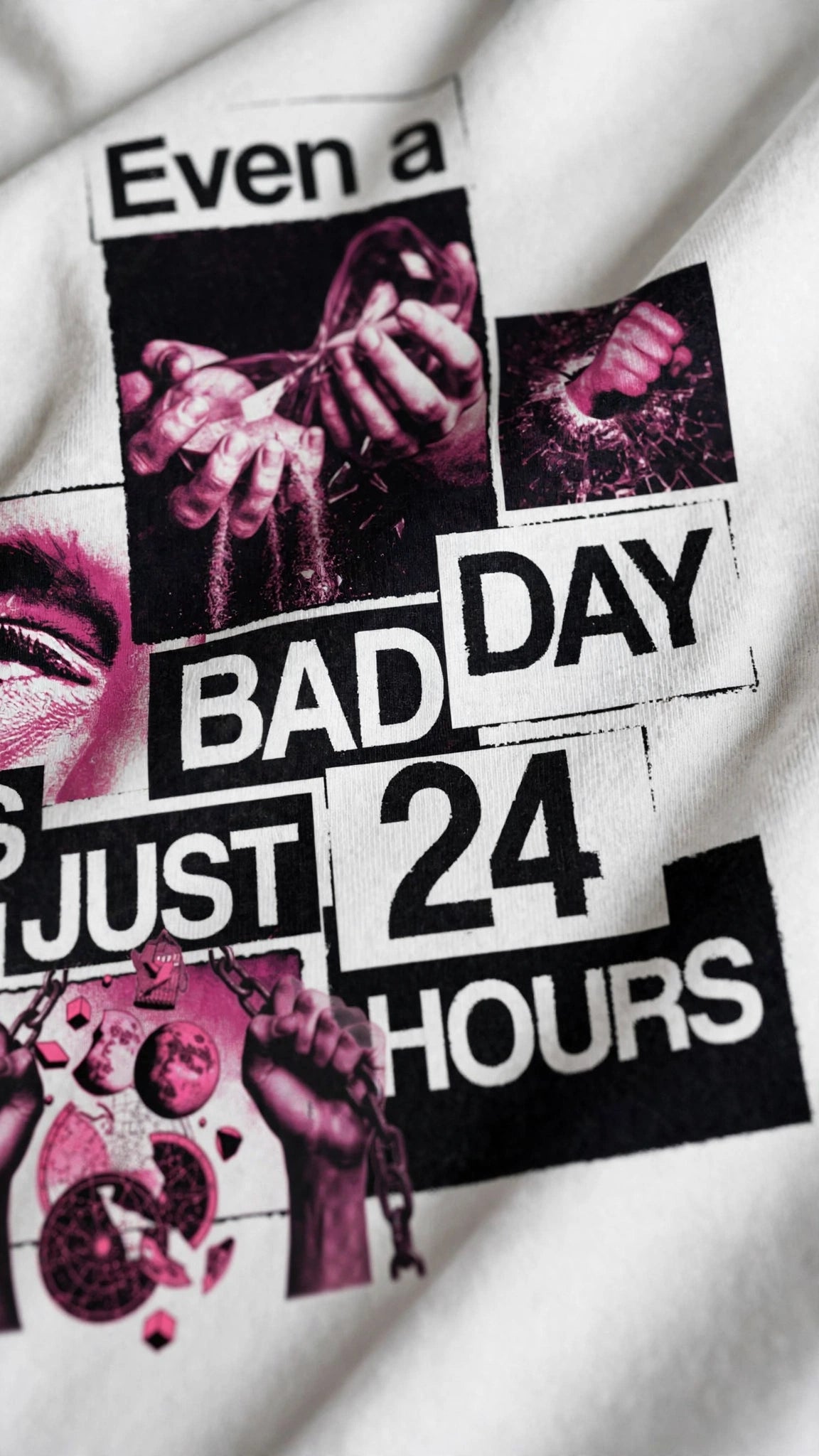 24 HOURS WHITE OVERSIZED T-SHIRT