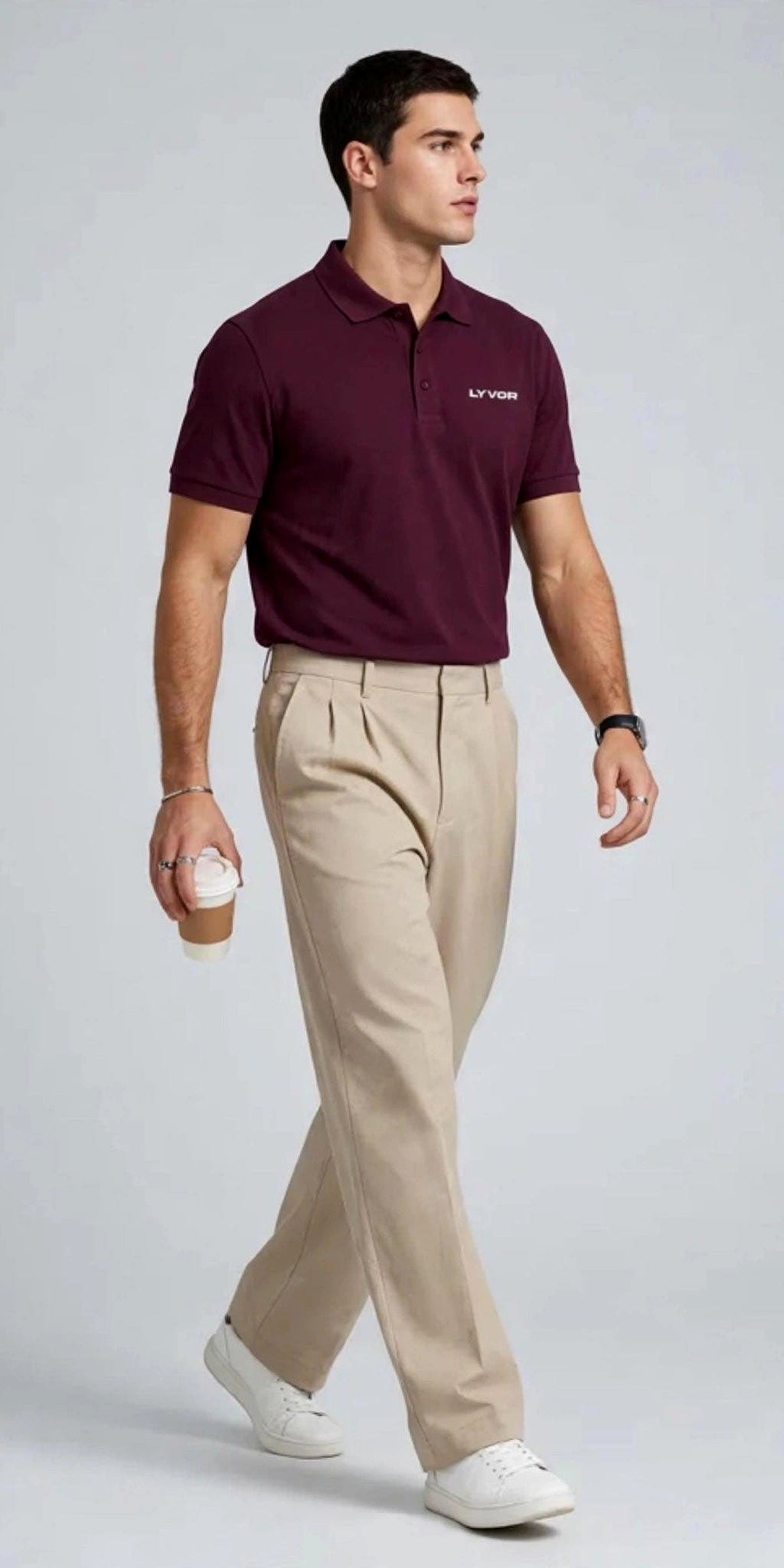 BASIC MAROON POLO T-SHIRT