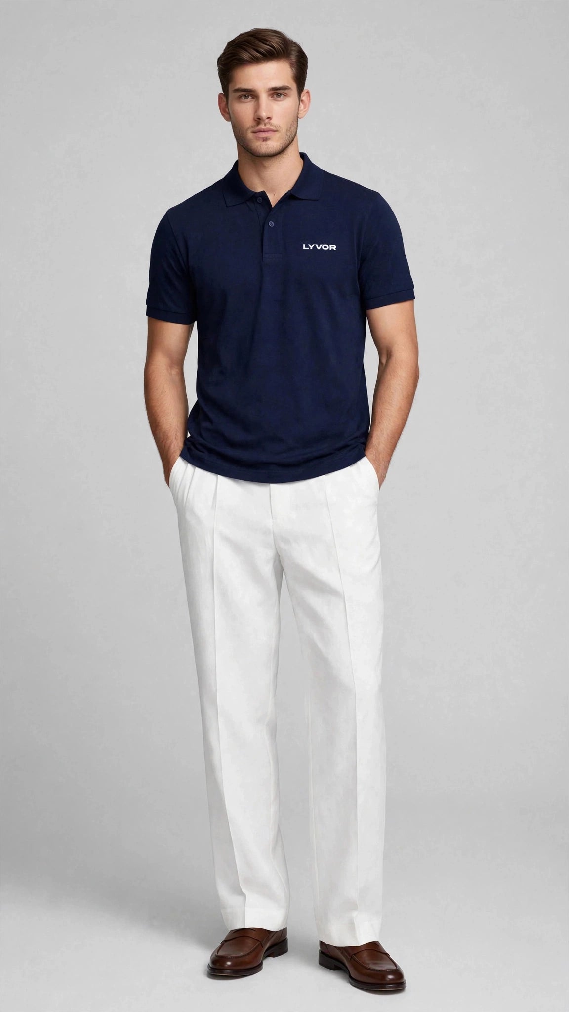 BASIC NAVY BLUE POLO T-SHIRT