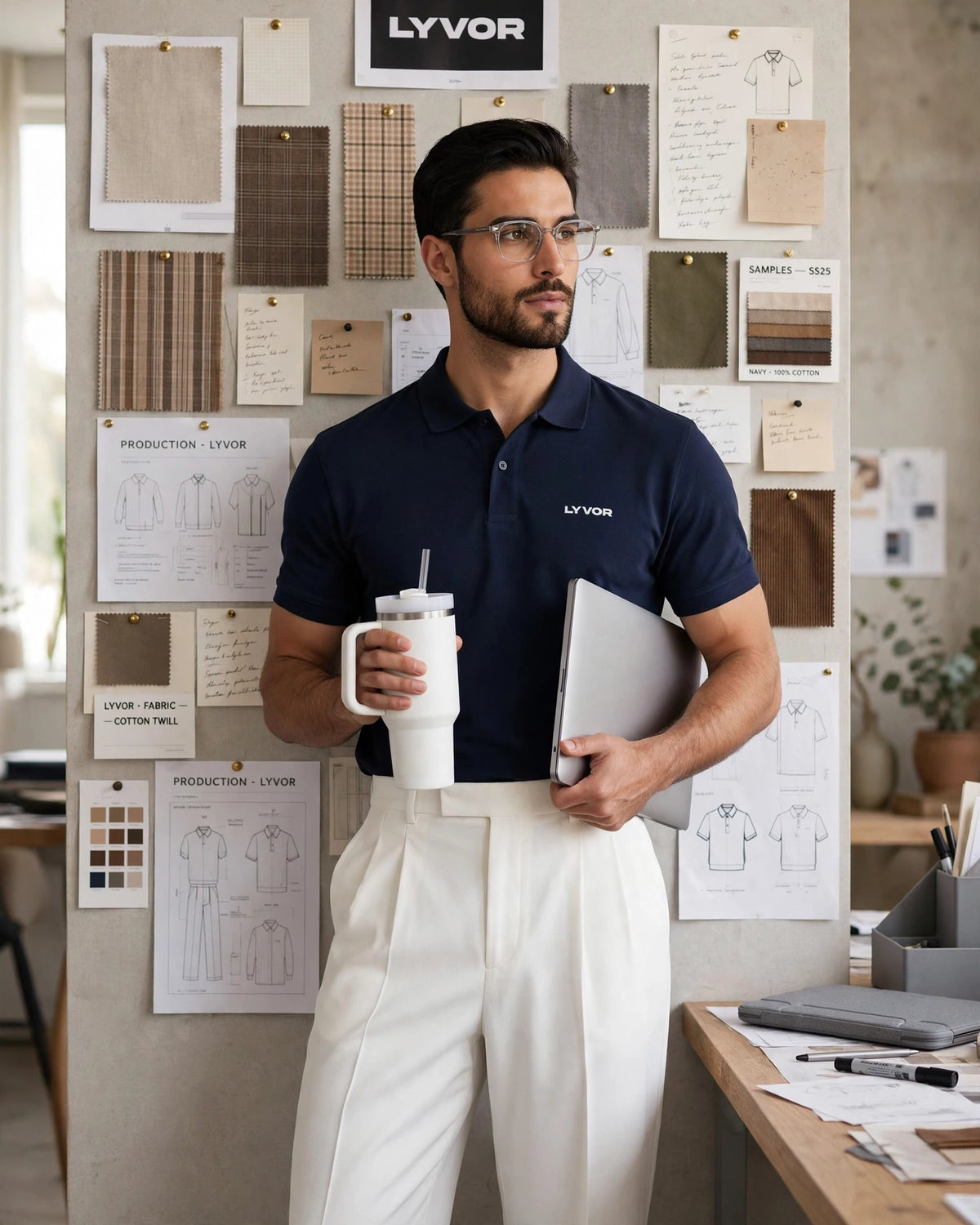 BASIC NAVY BLUE POLO T-SHIRT