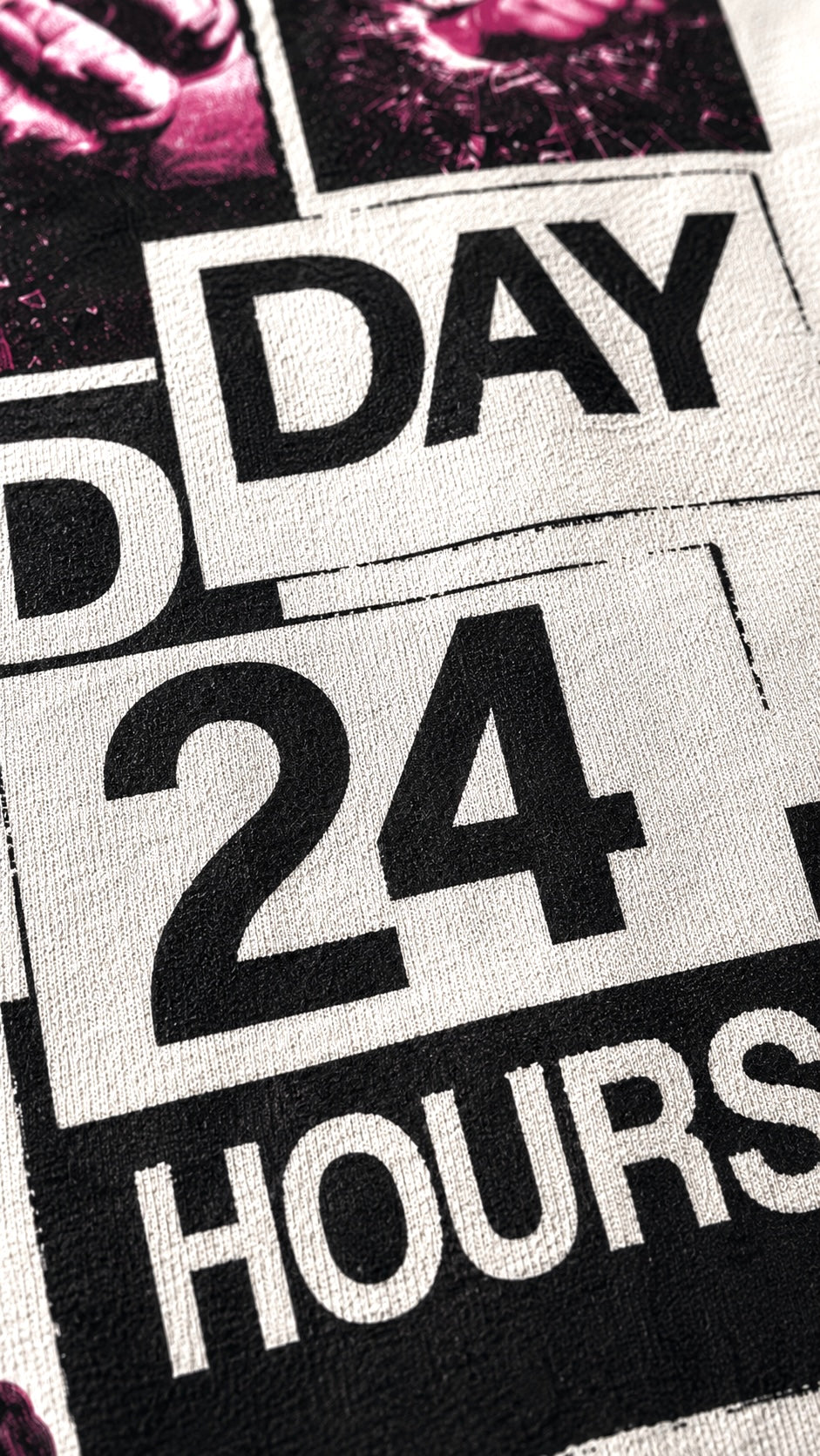 24 HOURS WHITE OVERSIZED T-SHIRT