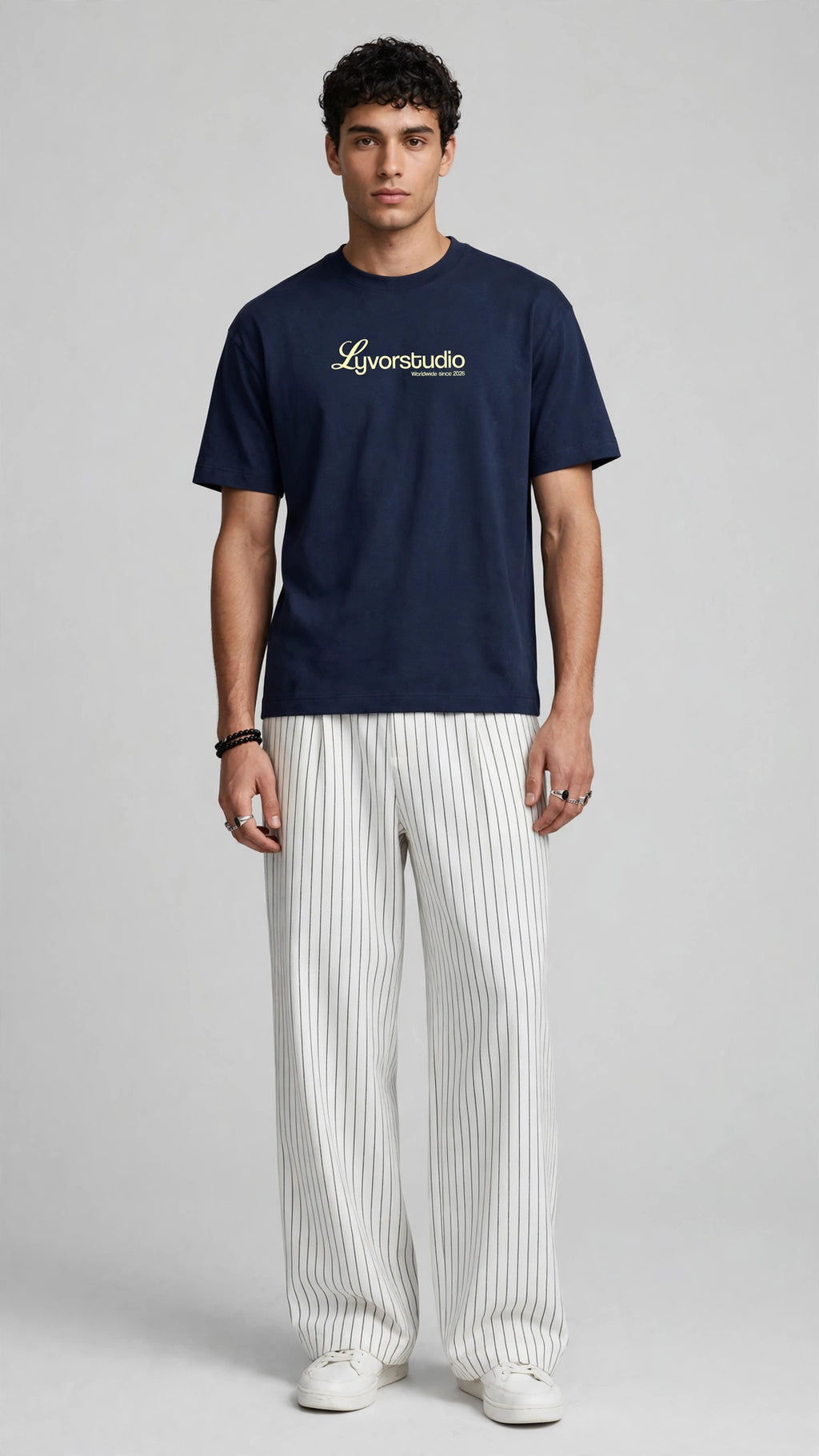 ONE LIFE NAVY BLUE REGULAR FIT T-SHIRT