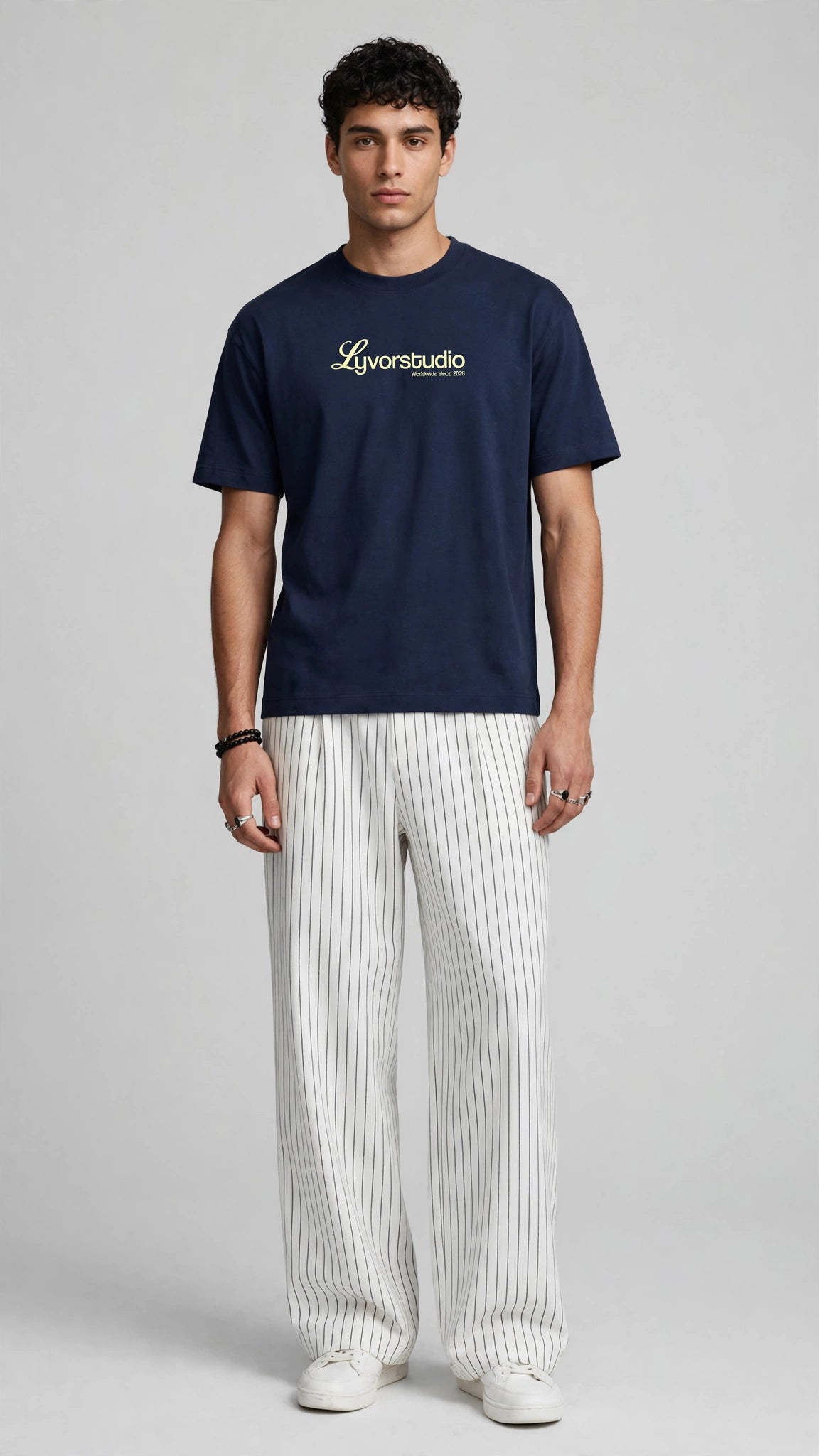 ONE LIFE NAVY BLUE REGULAR FIT T-SHIRT
