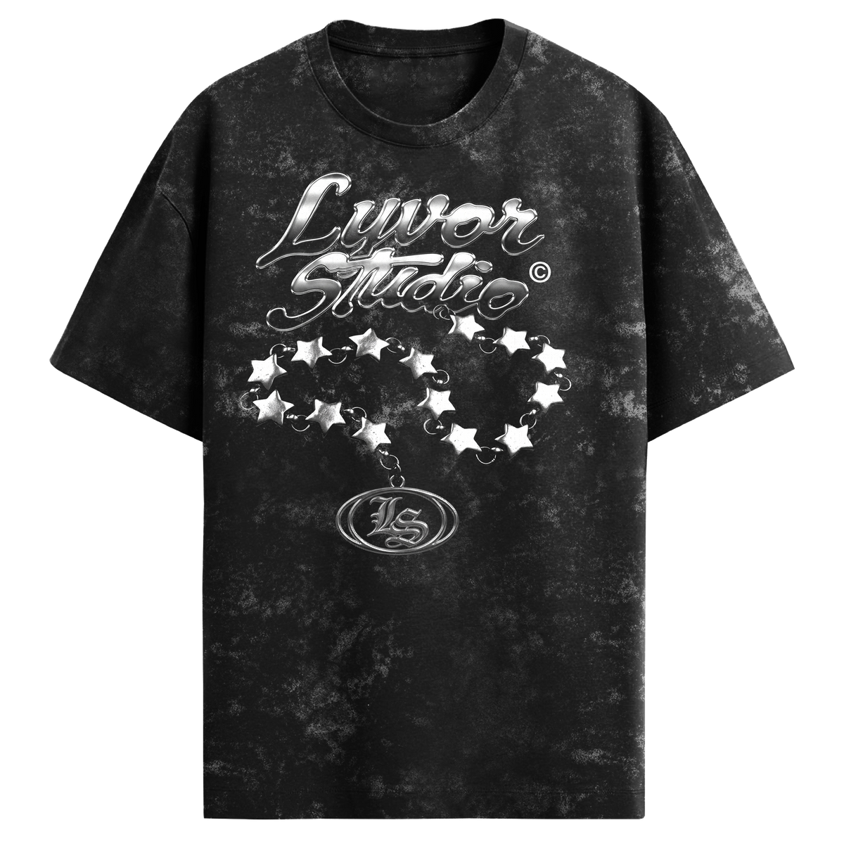 STARS ACID WASH OVERSIZED T-SHIRT