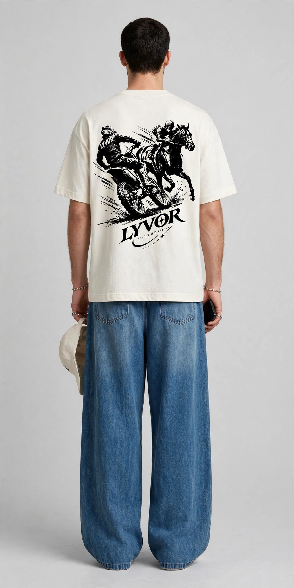 RIDER OFF WHITE OVERSIZED T-SHIRT