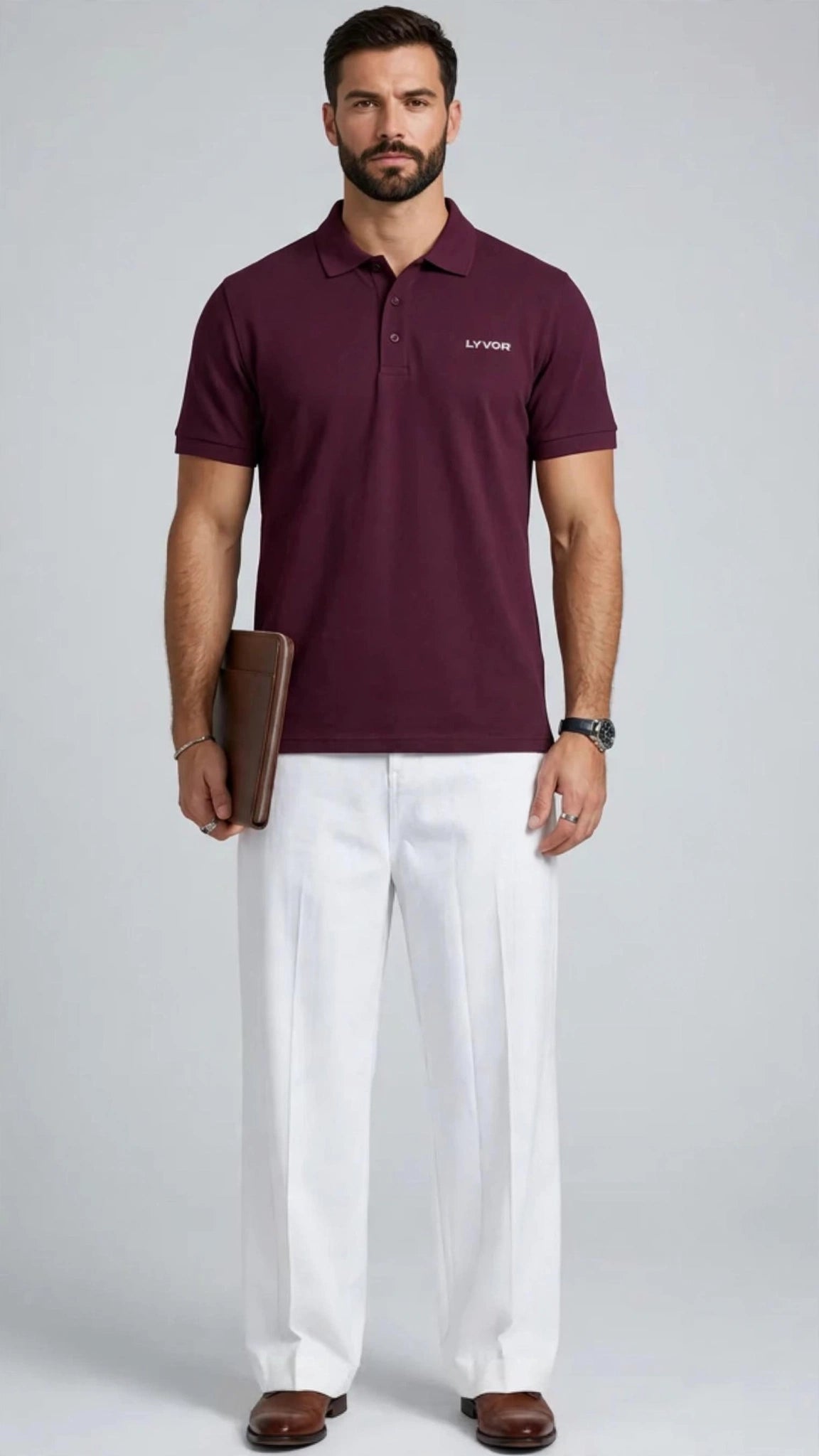 BASIC MAROON POLO T-SHIRT
