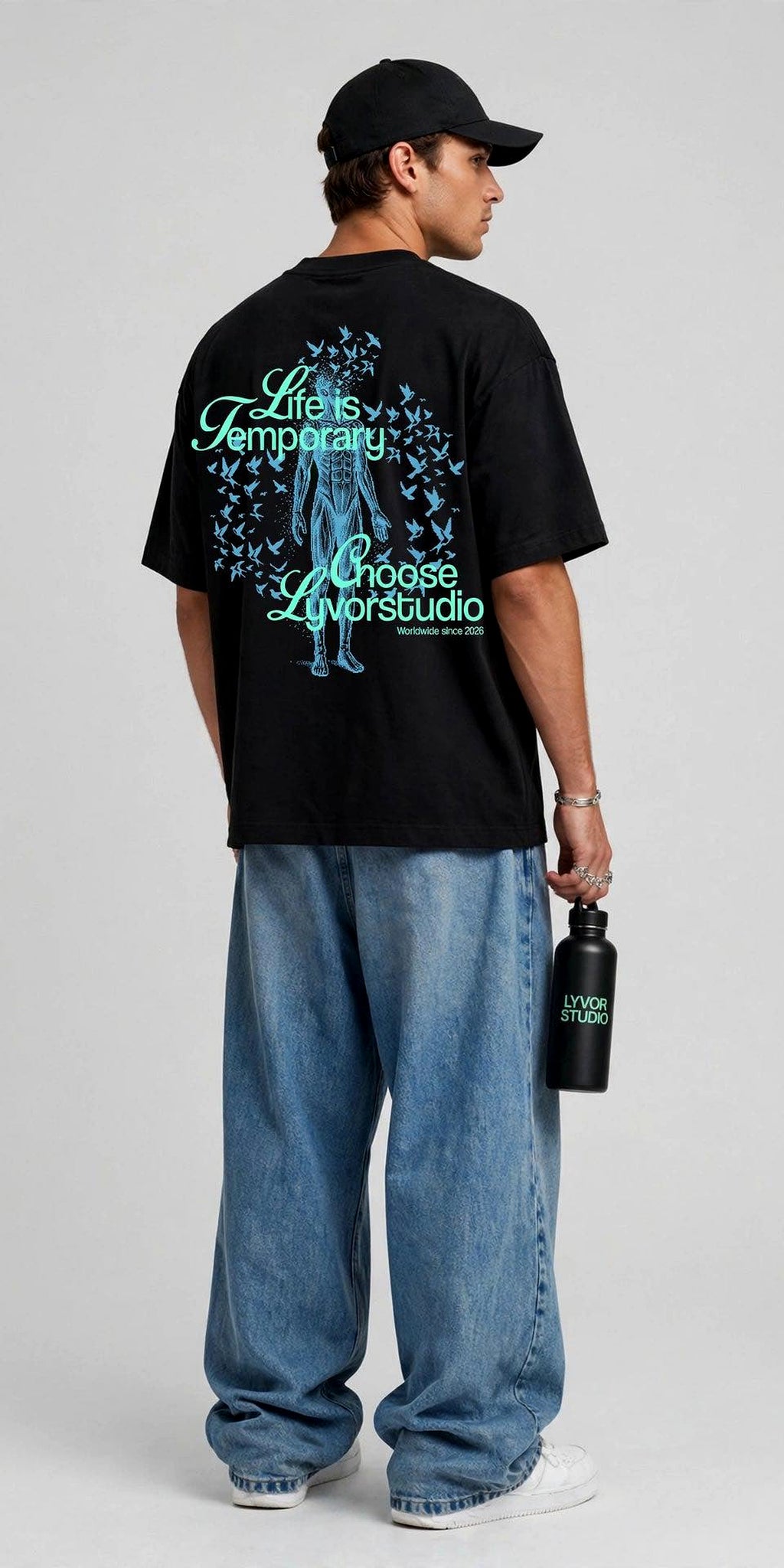 ONE LIFE BLACK OVERSIZED T-SHIRT