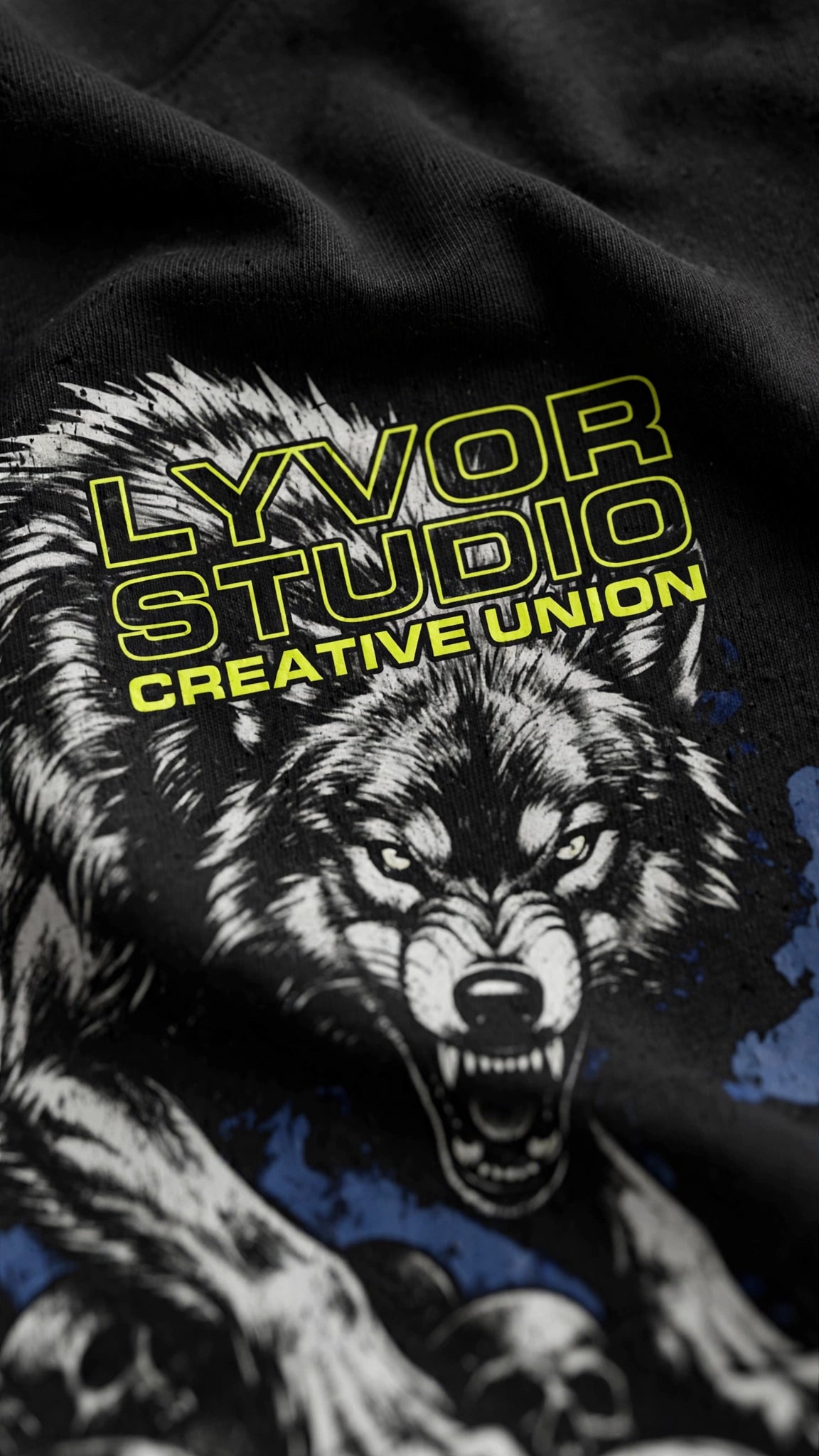 WOLF BLACK REGULAR FIT T-SHIRT