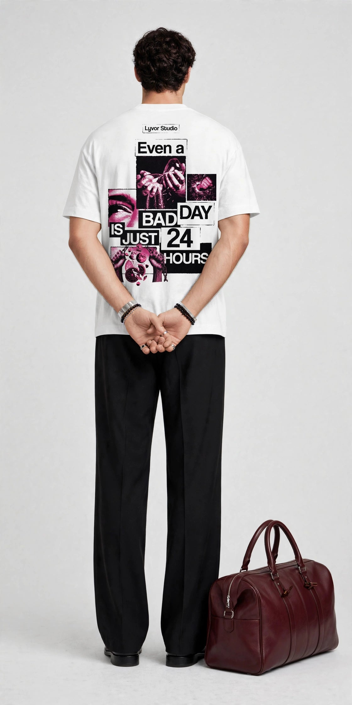 24 HOURS WHITE OVERSIZED T-SHIRT