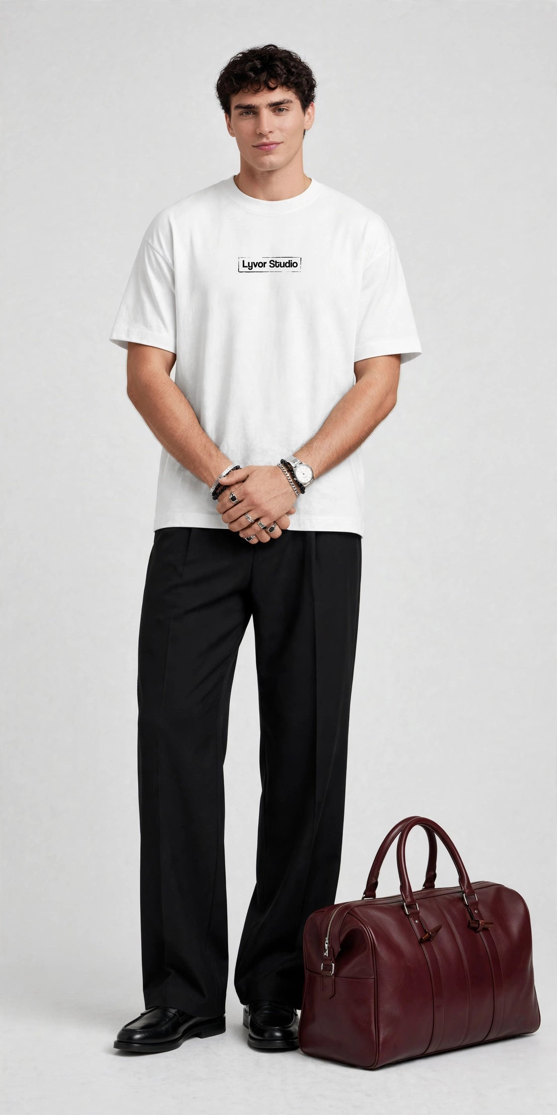 24 HOURS WHITE OVERSIZED T-SHIRT