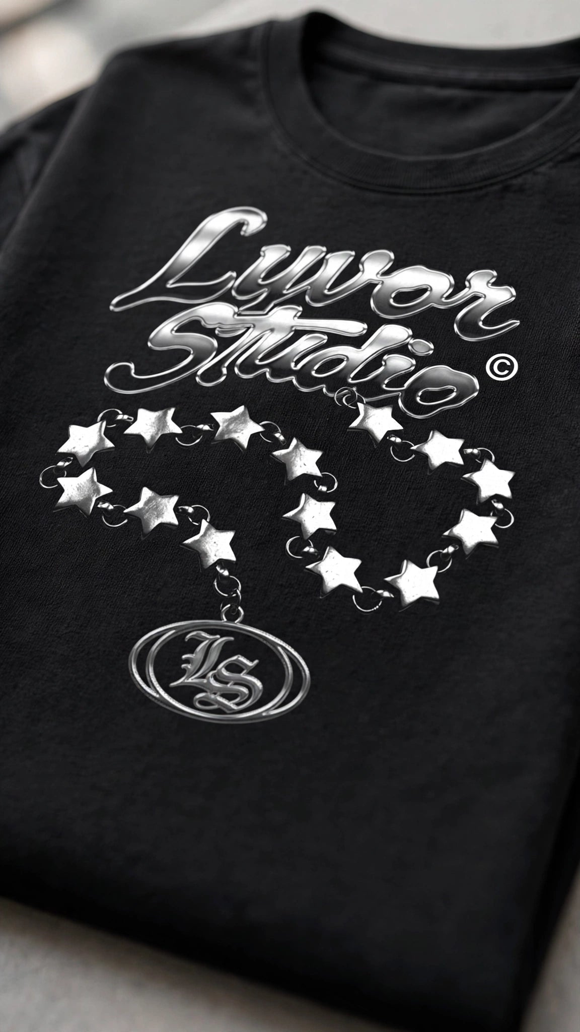STARS BLACK OVERSIZED T-SHIRT