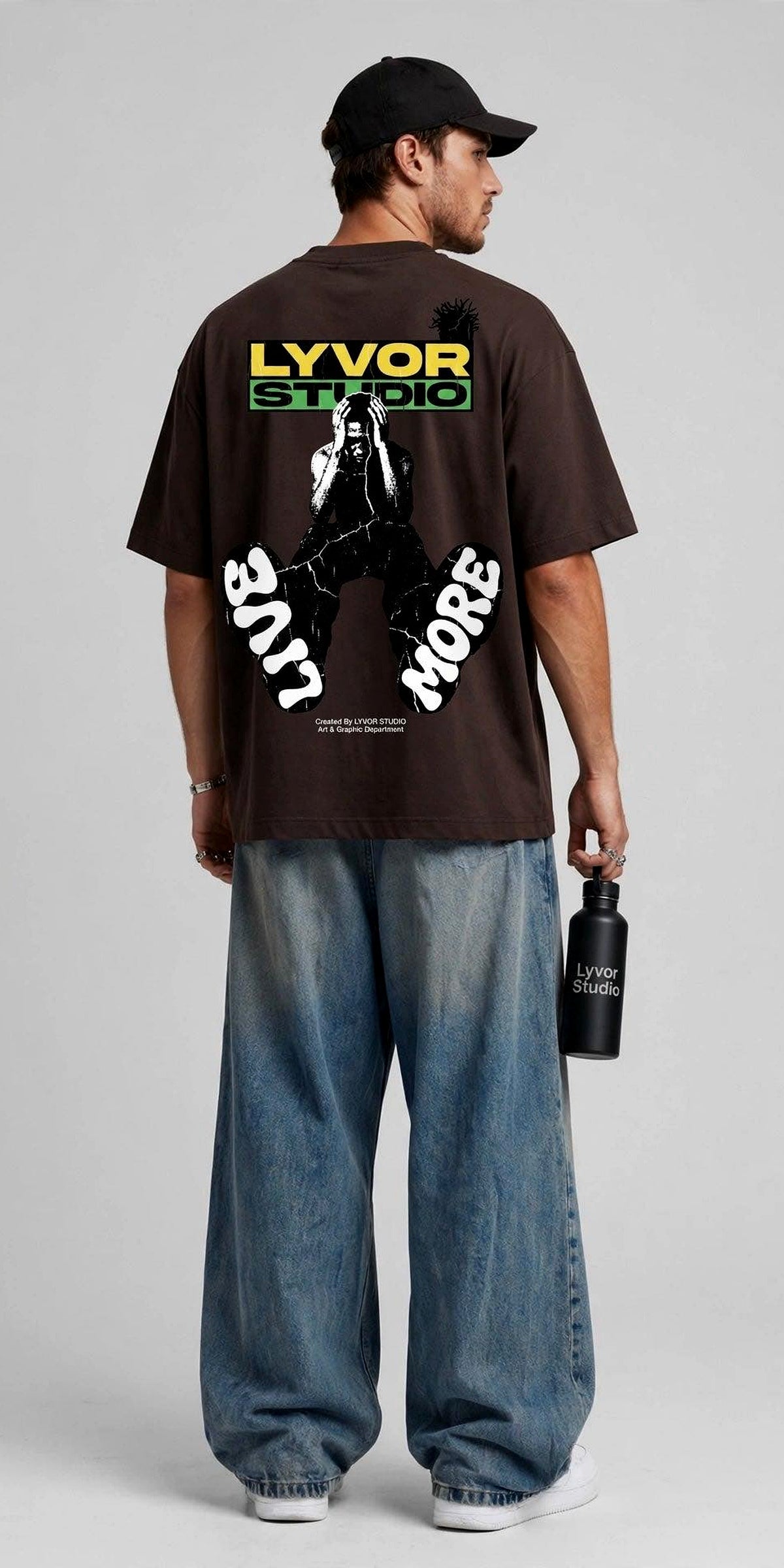 LIVIN BROWN OVERSIZED T-SHIRT