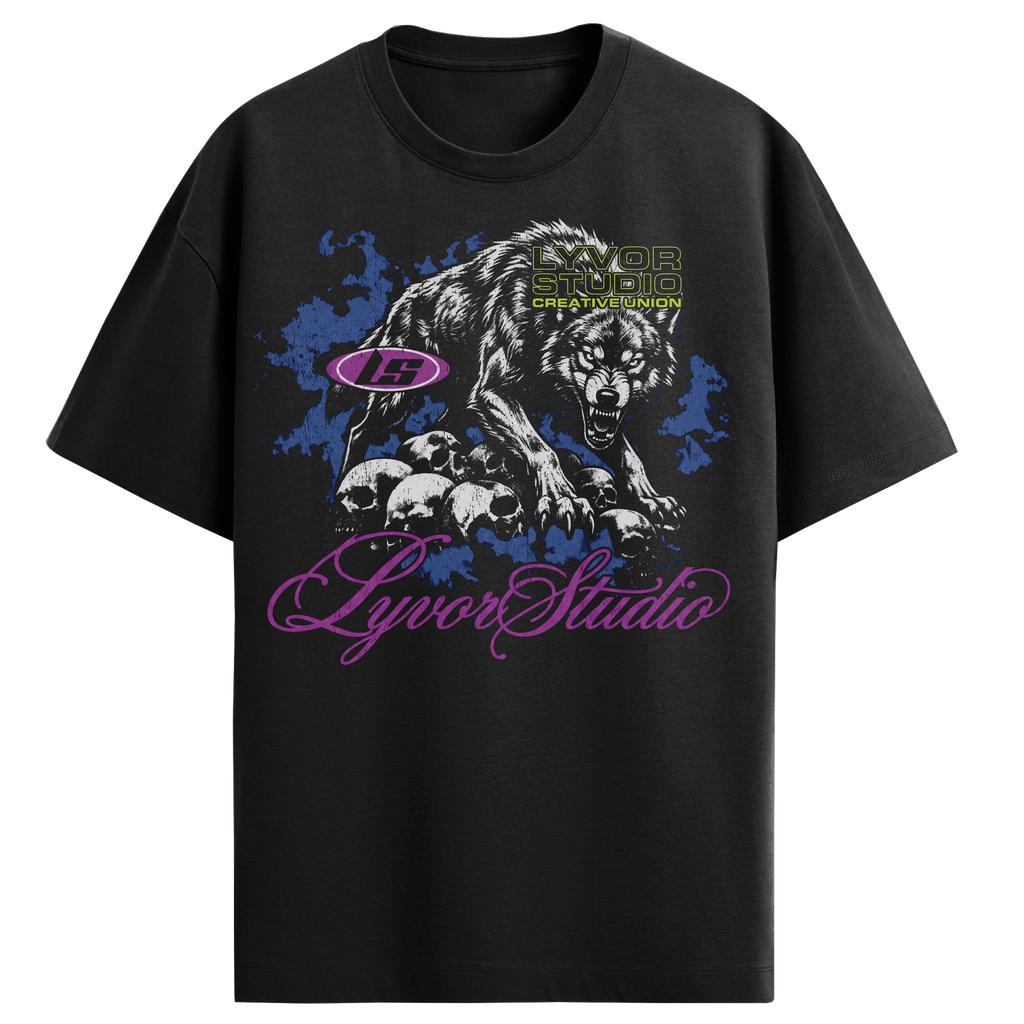 WOLF BLACK OVERSIZED T-SHIRT