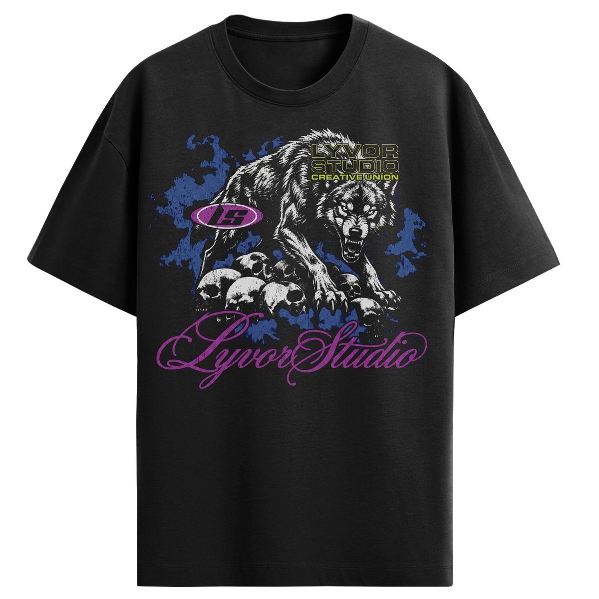 WOLF BLACK OVERSIZED T-SHIRT