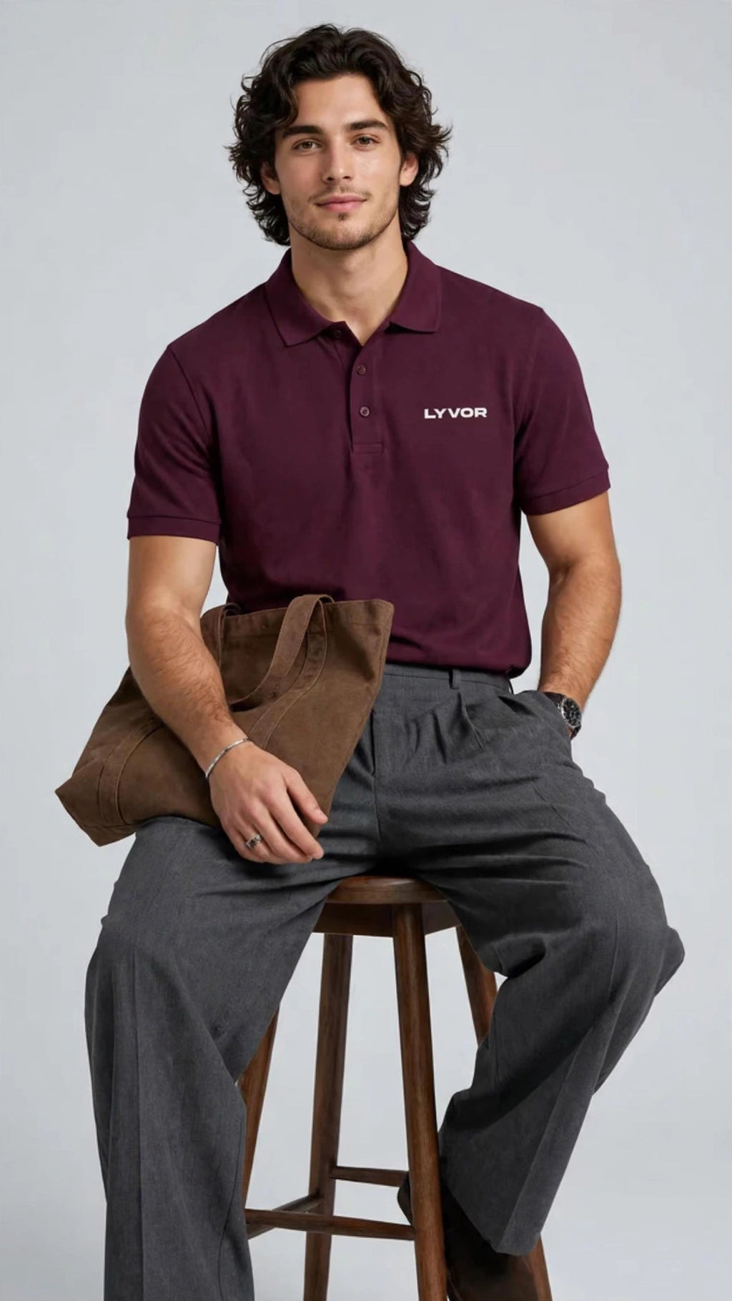BASIC MAROON POLO T-SHIRT