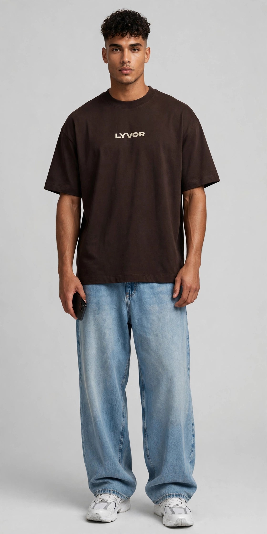 BASIC BROWN OVERSIZED T-SHIRT
