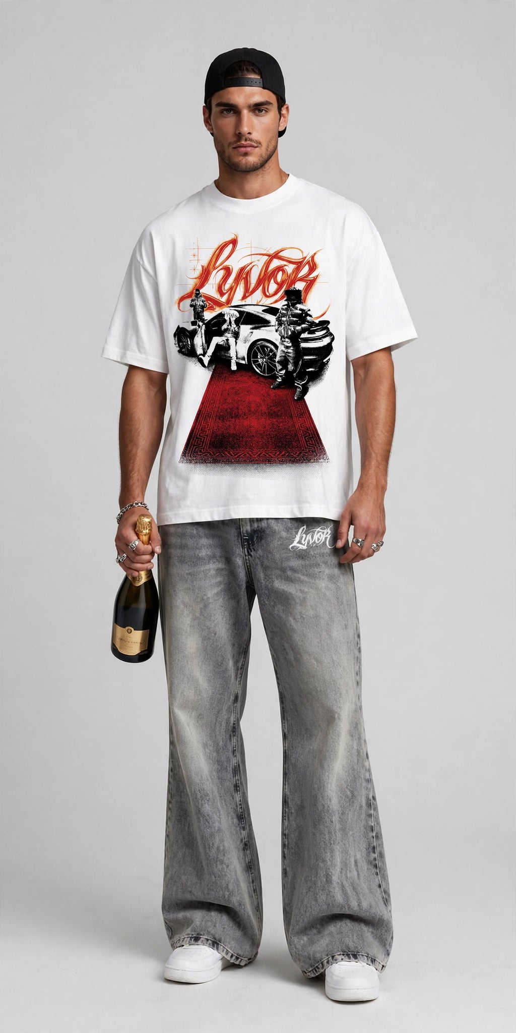 SIGNATURE WHITE OVERSIZED T-SHIRT
