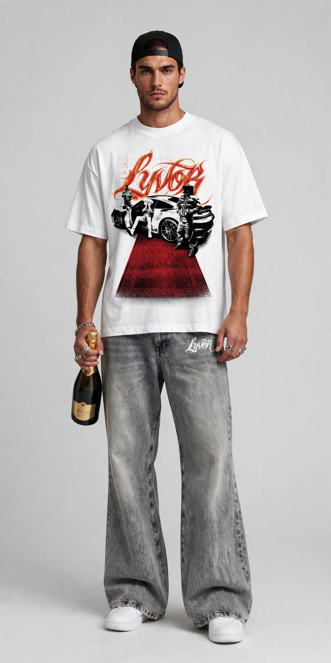 SIGNATURE WHITE OVERSIZED T-SHIRT
