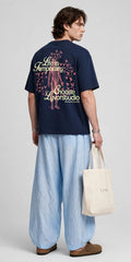 ONE LIFE NAVY BLUE OVERSIZED T-SHIRT