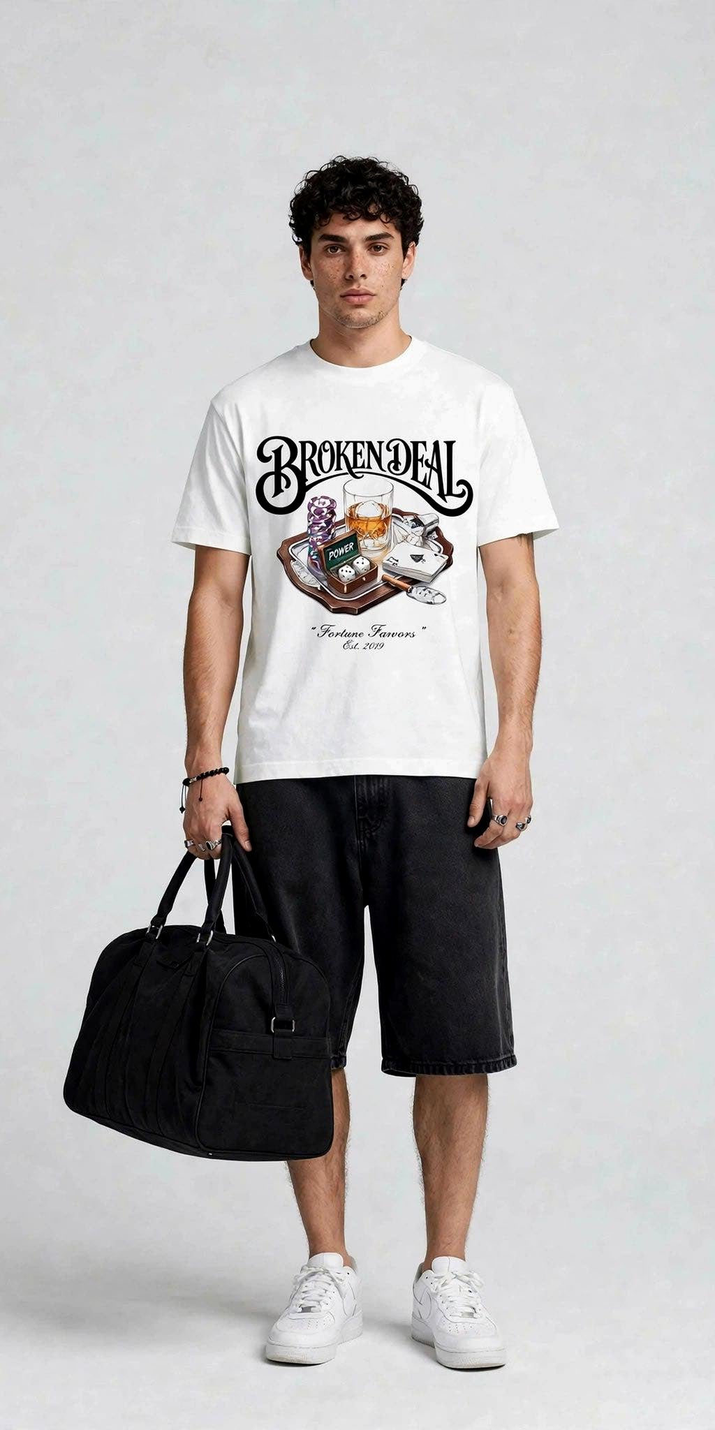 BROKEN DEAL WHITE REGULAR FIT T-SHIRT