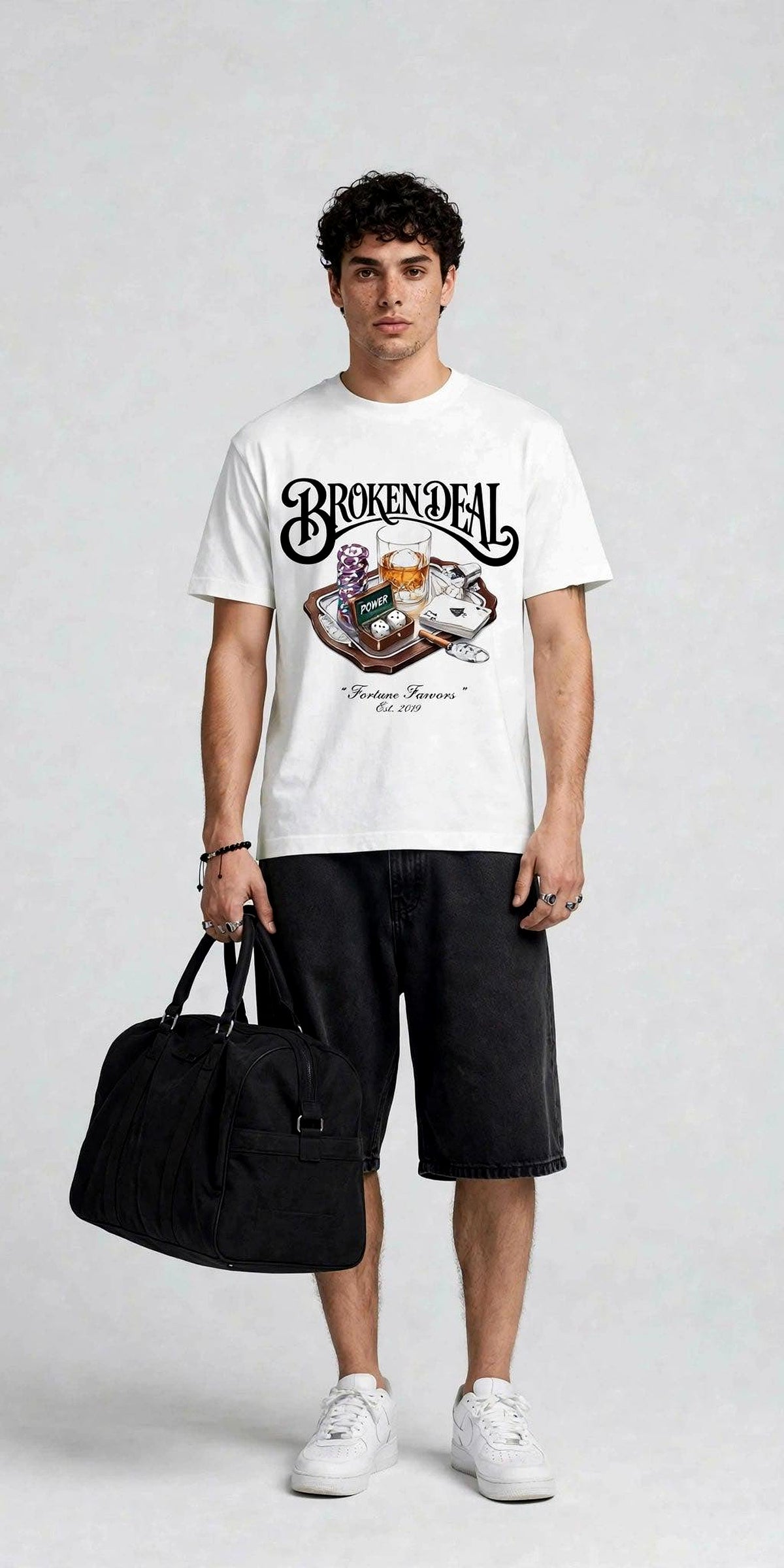 BROKEN DEAL WHITE REGULAR FIT T-SHIRT