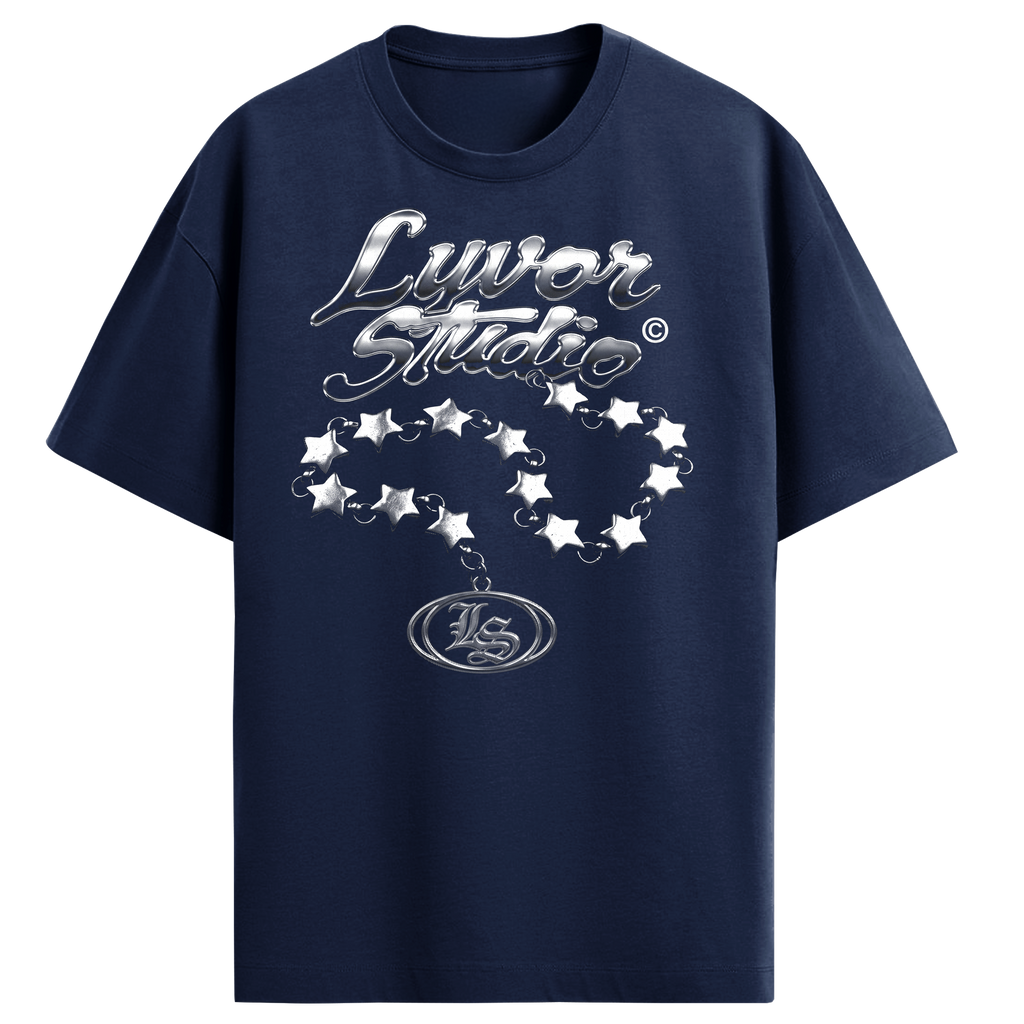 STARS NAVY BLUE OVERSIZED T-SHIRT