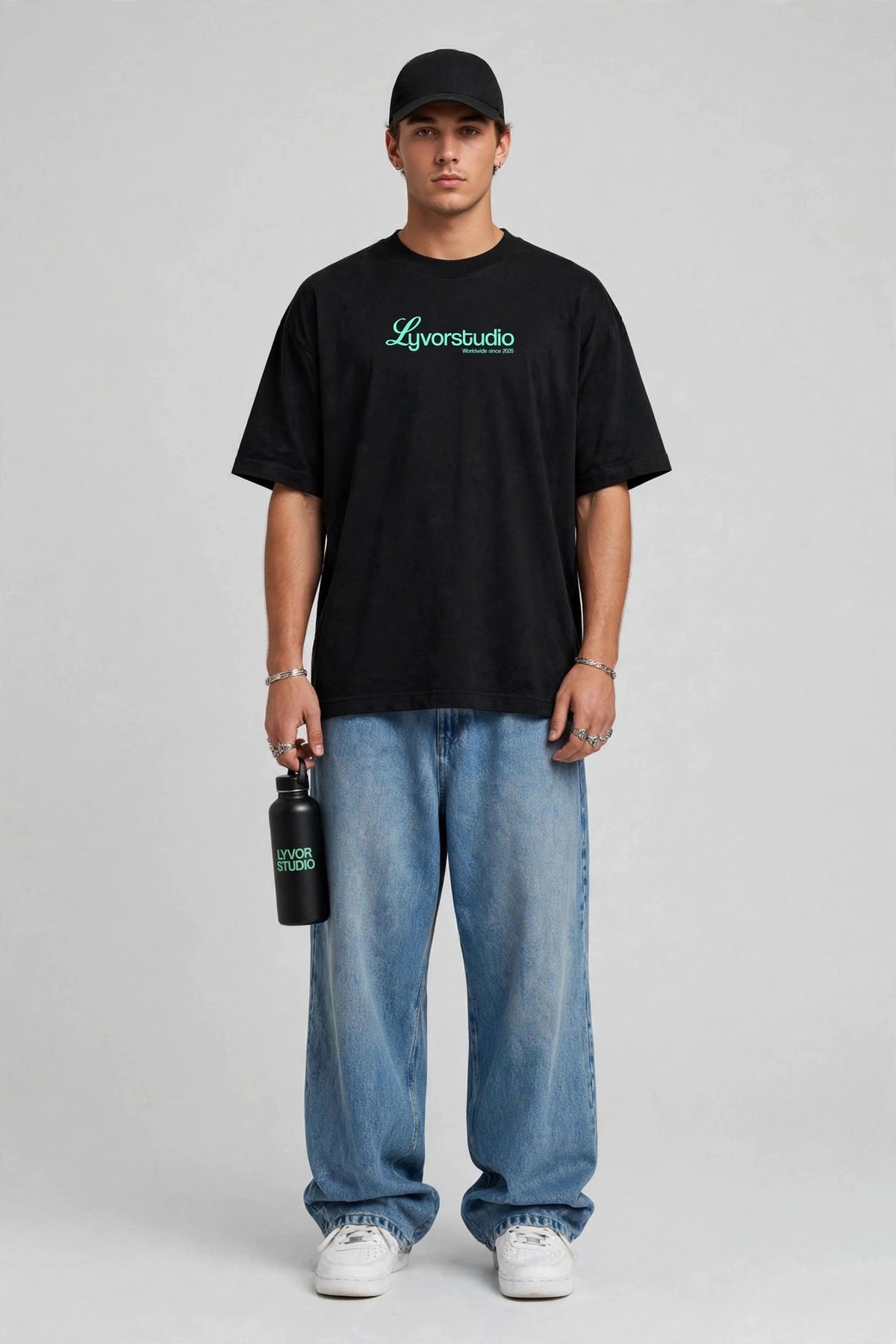 ONE LIFE BLACK OVERSIZED T-SHIRT
