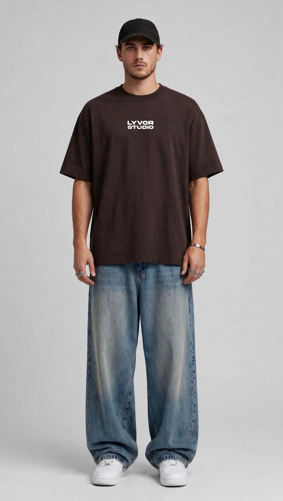 LIVIN BROWN OVERSIZED T-SHIRT
