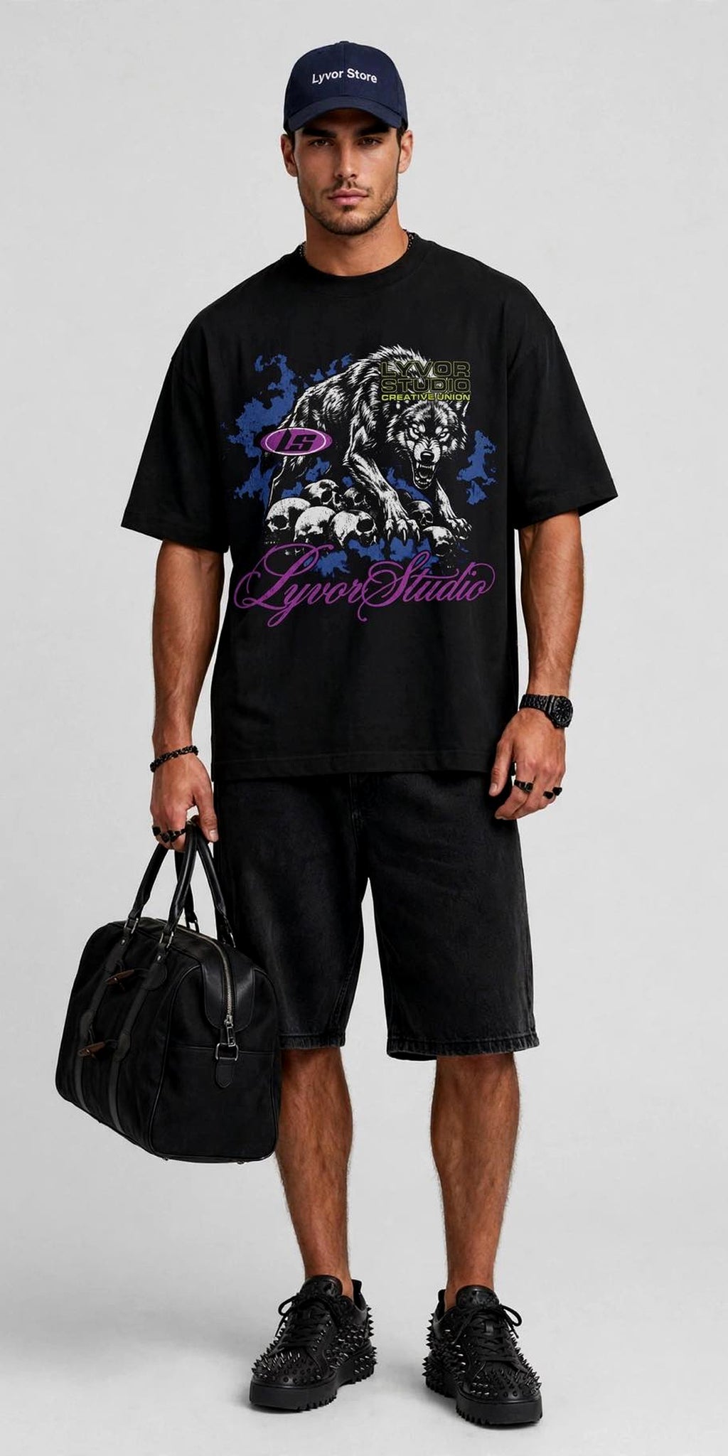 WOLF BLACK OVERSIZED T-SHIRT